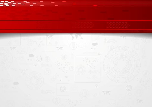 Tech corporate background with red header