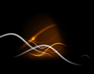 Orange dynamic wave in dark space