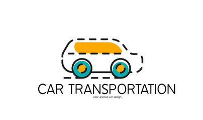 Color line icon for flat design. Car transportation