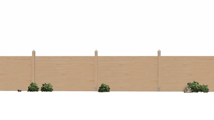 wooden fence isolated on white background 
