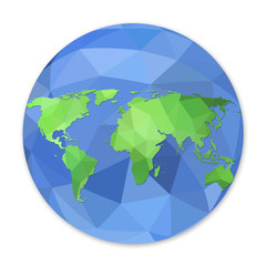 world globe map in polygonal style