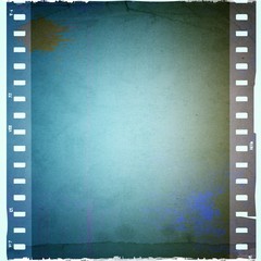 Vintage blue film strip frame