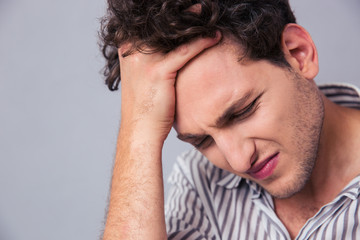 Fototapeta premium Portrait of a stressed casual man