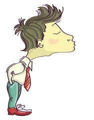 man kissing for design.Vector cartoons illustration isolated on