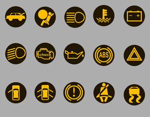 Set of icons - indicators of the car