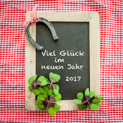 Tafel mit Gluecksklee