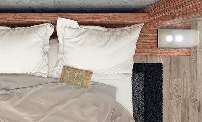 Fototapeta na wymiar Modern design of Bedroom, 3d render.
