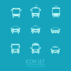 Fototapeta na wymiar Transport icons set. Vehicle line icons
