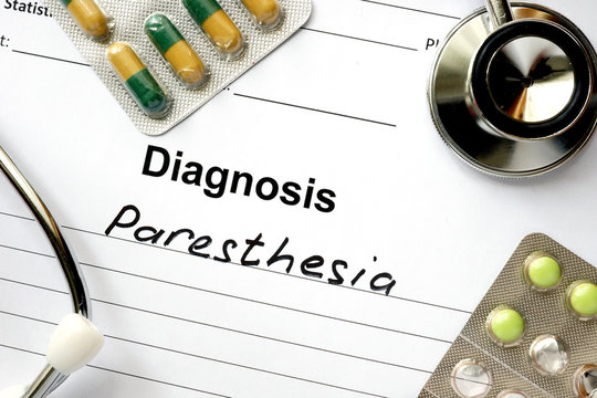 Diagnosis  Paresthesia, Pills And Stethoscope.