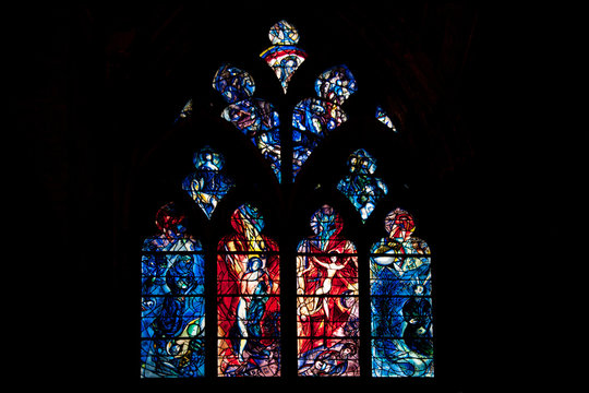 Stained glass in Saint Etienne de Metz Cathedral, France