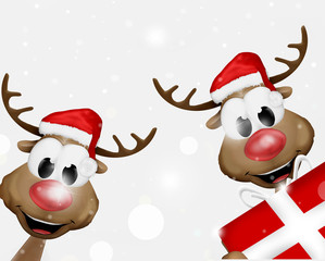 Christmas Reindeer and gift