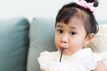 Little girl drink water