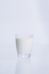 Milk in the glass.