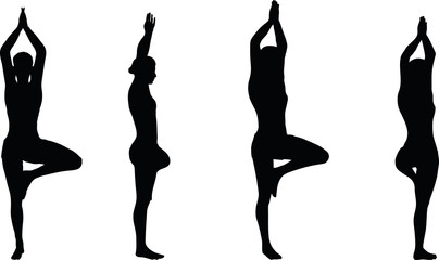 Yoga pose isolated on white background