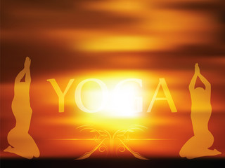Yoga on blurred background