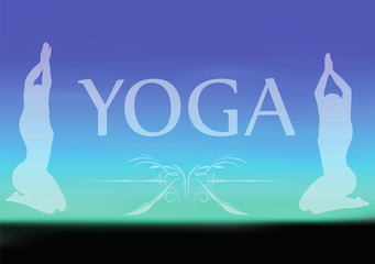 Yoga on blurred background