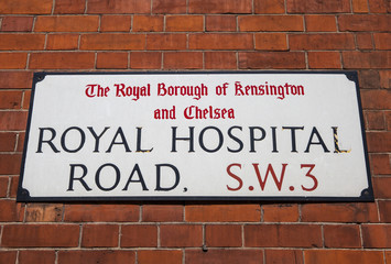 Fototapeta na wymiar Royal Hospital Road in Chelsea