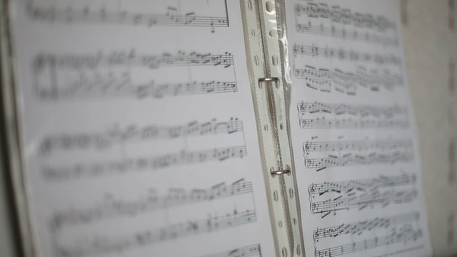 Musical notes close up
