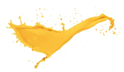 Fototapete Saft orange juice splash isolated on the white background