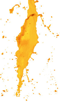 orange juice splash isolated on the white background