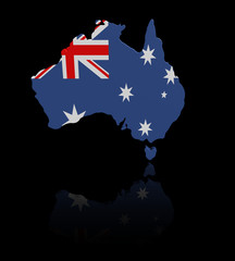 Australia map flag with reflection illustration
