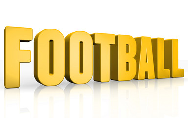 3D football text on white background