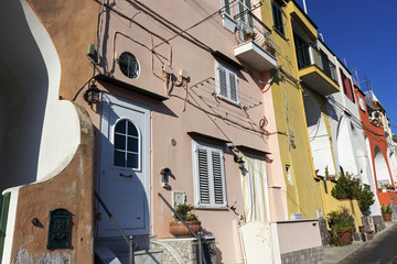 Fototapeta na wymiar Street in Procida in Italy