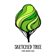 Hand-drawn tree logo template