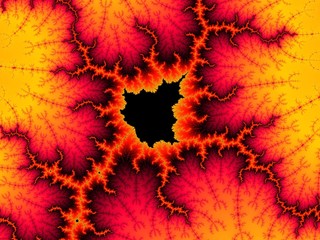 Decorative fractal Mandelbrot in a fire colors