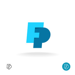 F and P letters logo