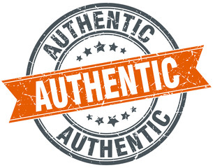 authentic round orange grungy vintage isolated stamp