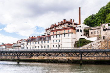 Beautiful houses on the coast of the River Douro in Porto, Portugal. View from the River Douro, one of the major rivers of the Iberian Peninsula (2157 m)