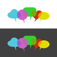 Transparent color speak bubbles