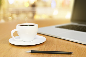 workplace with notebook