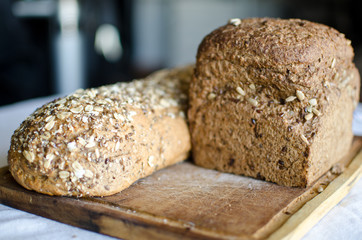 Pieces of homemade wholemeal bread