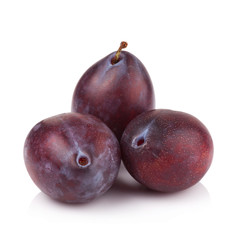 ripe prune or plum isolated on a white background.
