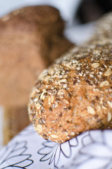 Pieces of homemade wholemeal bread