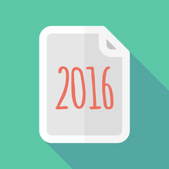 Long shadow document icon with a 2016 sign