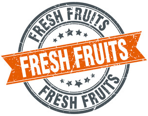 fresh fruits round orange grungy vintage isolated stamp