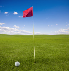 Obraz premium Golfball auf Green