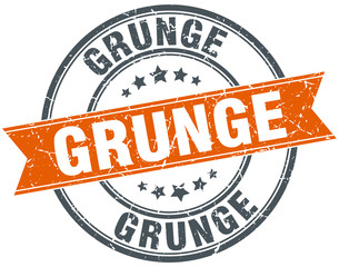 grunge round orange grungy vintage isolated stamp