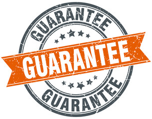 guarantee round orange grungy vintage isolated stamp