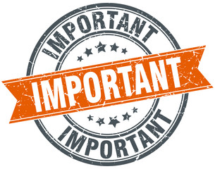 important round orange grungy vintage isolated stamp