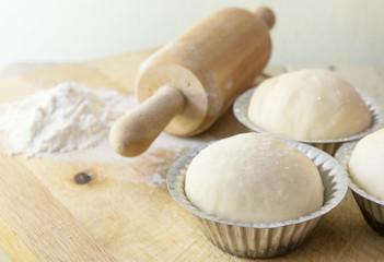 raw bread homemade, selective focus point