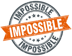 impossible round orange grungy vintage isolated stamp