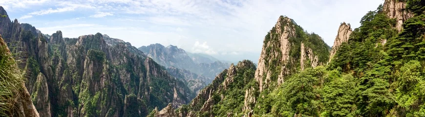 Papier peint photo autocollant rond Monts Huang Montagnes Huang Shan dans la province d& 39 Anhui