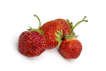 strawberries on the white background