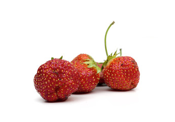 strawberries on the white background