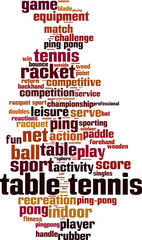 Table tennis word cloud concept. Vector illustration