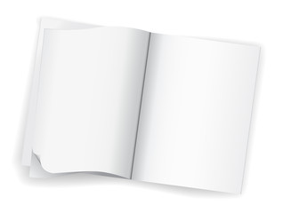 open blank white magazine book